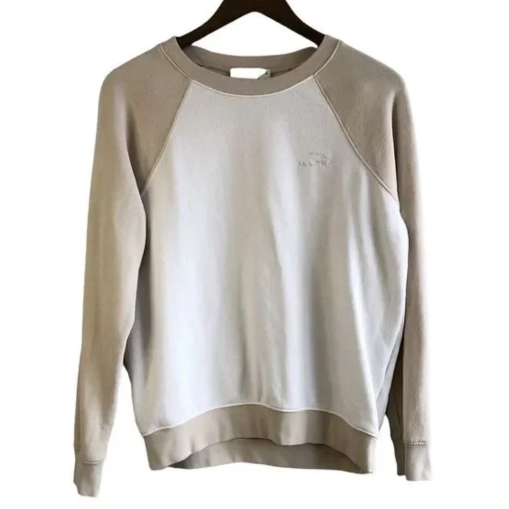 Wilfred Free Aritzia Cozy Colour Block Pullover Sweatshirt Sweater Top White